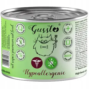 Wet Cat Food GUSSTO VET HYPOALLERGENIC pâté 200 g