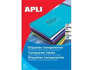 Самоклеящиеся прозрачные этикетки A4 для принтера Apli SP-581225, 29,7 × 21 см, 20 шт.