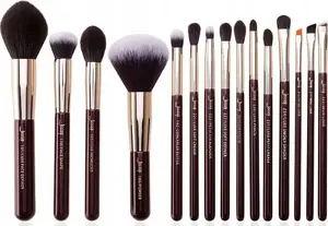 Makeup brush set No name T282 — 15 pieces, assorted shapes for face and eyes