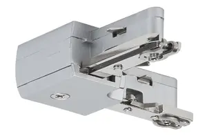 Mounting kit Paulmann URail L-connector 230V, Chrome matt, metal, 62×62×18 mm