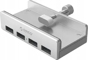 USB-A 3.0 4-портовый концентратор ORICO с зажимом — серебристый