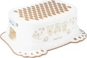 Pēdu balsts bērnu pārtinamajam galdiņam tega baby MS-017-118 – pretizslīdēšanas ar lācīti, perlamutra balts