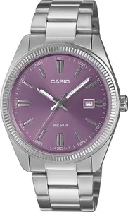 Rokas pulkstenis CASIO MTP-1302PD-6AVEF — vīriešu, analogs, tērauda korpuss un aproce, kvarca mehānika