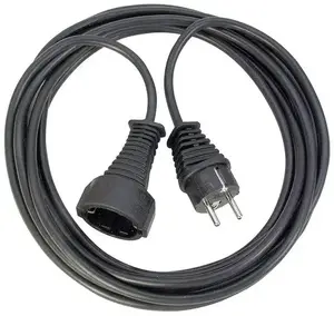 Power extension cable 25 m, 1 AC outlet, Indoor, Black, model 1165480