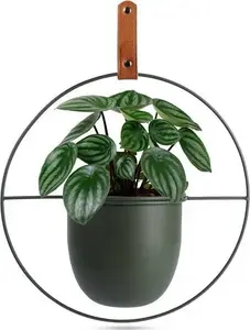 Hanging metal plant pot cover Home&Styling Collection 30×30 cm green