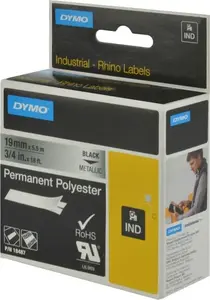 Etiķešu lenta Dymo Rhino poliestera 19 mm x 5,5 m industriālajiem printeriem