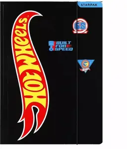 Folder with Elastic Band STARPAK A4 Hot Wheels design, black, set of 2