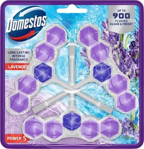 Блок для унитаза Domestos Power 5 50 г Лаванда, упаковка 3 шт.