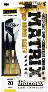 Darts Harrows Matrix Top Brass 20 g — tungsten not specified, brass construction, 20g weight