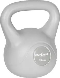 Kettlebell Rebel Active 18 kg — liets dzelzs ar vinila pārklājumu, apaļa roktura