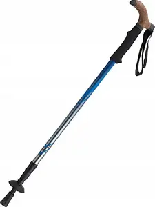Trekinga nūja Nordic walking, 3 sekcijas, sudraba‑zila, No name, modelis 20001