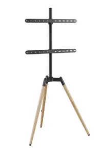 TV mount/stand Gembird TVS-65S-01 for 32–65" (81.3–165.1 cm), max 32 kg, VESA 100x100–600x400, height 1155–1410 mm, swivel ±70° — Black/Wood