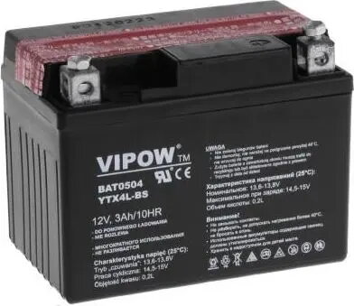 Akumulators VIPOW MC tips motocikliem 12