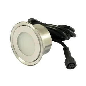 Outdoor floor lighting Synergy21 S21-LED-L00032, stainless steel, 9×0.7W LEDs, 12V DC, Ø60×H29.5 mm