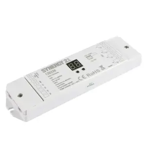 LED kontrolieris Synergy21 S21-LED-SR000047 — 12–36 V ieeja, 5 A, IP20, balts, 179×46×22 mm