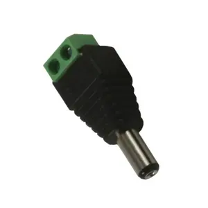Wire connector Synergy21 S21-LED-000219 for DC 2.1 x 5.5 mm plugs, black/green, 13.9×38.5 mm, 5.5 g