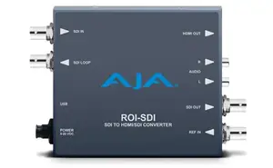 Serial converter/repeater/isolator AJA ROI-SDI — SDI interface device, 100–240V, 146.4×102.1×22.9 mm