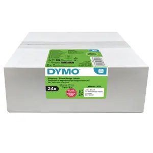 Etiķešu ruļļu pakas Dymo LabelWriter 101 x 54 mm, baltas papīra etiķetes, 24 ruļļi (220 etiķešu/ruļļā)