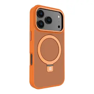 Phone case Evelatus iPhone 17 Pro Shield Case with MagSafe and stand, matte orange