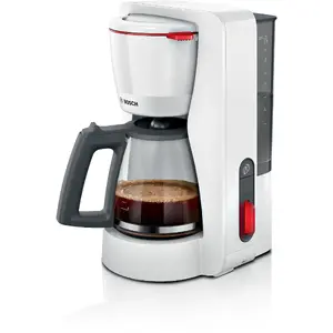 Drip coffee maker Bosch TKA3M131 — manual, 1.25 L water tank, 15-cup jug, white