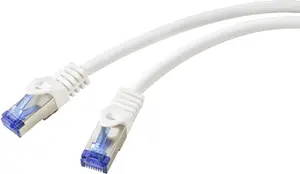 Network patch cable Renkforce RF-6830454 CAT6a S/FTP, RJ45, 2.00 m, white