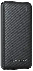 Power bank RealPower PB-10000 Plus 10,000 mAh 20W 2×USB-A 1×USB-C black