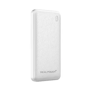 Power bank RealPower PB-10000 Plus 10,000 mAh 20W 2×USB-A 1×USB-C white