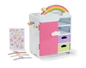 Шкаф для кукол zapf creation BABY born Rainbow Wardrobe — шкаф с подсветкой, требует 3×AAA батарейки, возраст от 3 лет