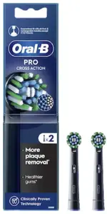 Replacement brush heads BRAUN Oral-B EB50BRB Pro CrossAction black, pack of 2