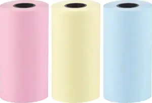 Thermal printer paper roll set Hurtel Mini Kot — 3-color receipt rolls, pack of 3