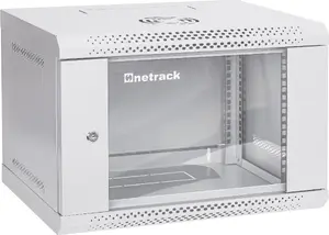 Wall-mounted 19" RACK Cabinet NETRACK 6U 400mm ECO-Line gray with glass door
