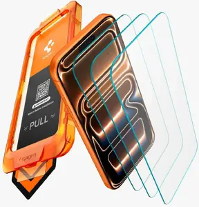 Защитное закалённое стекло Spigen ALM GLAS.TR SLIM 3 шт. для iPhone 17 Pro — прозрачное