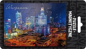 Pan Dragon magnetic puzzle Warszawa ILP-MAG-PUZZ-WAR-01, model 494410, magnetic pieces, themed map design