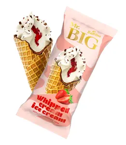 Ice cream cone MR.BIG with strawberry jam and milk chocolate pieces 165 ml / 94 g