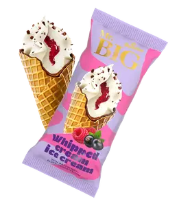 Ice cream cone MR.BIG with raspberry-currant jam and chocolate pieces 165 ml (94 g)
