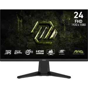 MSI MAG 245F X24 Datorspēļu monitors 23.8 Collas Full HD 1920 x 1080 Rapid IPS LCD Melns 240Hz 0.5ms HDMI DisplayPort