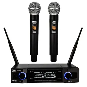 Bezvadu rokas mikrofona sistēma DNA Professional DVS2 — 2 rokas raidītāji, bāze, UHF 560–590 MHz