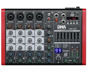 Audio Mixer DNA Professional CM6-DSP with USB, MP3 Playback, Bluetooth and Phantom Power