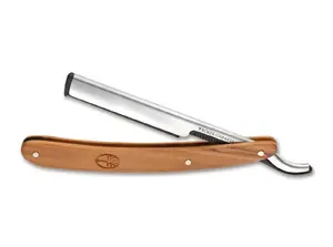 Бритва Boker 140902 — мужская опасная бритва, лезвие из нержавеющей стали, коричневая ручка