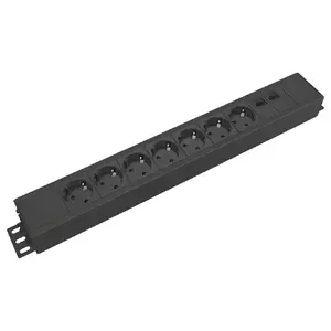 Pagarinātājs Kondator 935-T7DD, kabelis 0,5 m, 7x Type F kontaktligzdas, 16 A, 3500 W, iekštelpām, melns