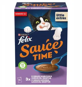 Влажный корм для кошек паучи Happy Cat FELIX SAUCE TIME курица и лосось 6 × 40 г