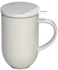 LOVERAMICS Pro Tea krūze ar infūzeru 450 ml, bēša, keramiska tēja krūze ar sietiņu
