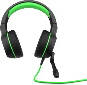 Austiņas Acer HP Pavilion Gaming Headset 400 — vadu, apkārtausu (circumaural), ar galvas stīpu, 300 g, melni/zaļi