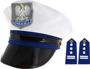Bērnu policijas cepure Akson modelis 503540, izmērs S, ar pleču sargiem, rotaļu aksesuārs