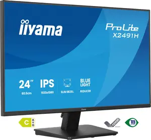iiyama ProLite X2491H-B1 Computer Monitor 23.8 Inches Full HD LCD IPS Matt Black 1920 x 1080 Pixels