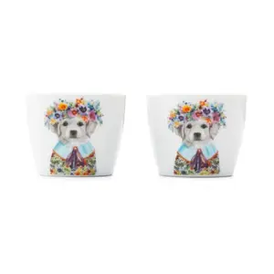 Porcelain Egg Cups Set 2 pcs, Mikasa Tipperleyhill Puppy design