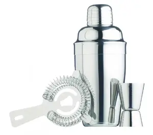 Cocktail Tool Set 3pc Bar Craft – stainless steel, includes recipe booklet, dishwasher-safe, 22.7×9×24 cm