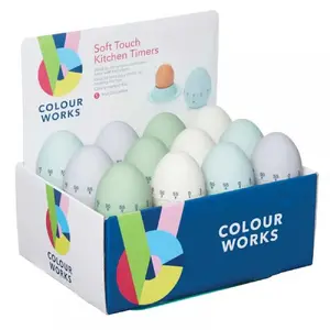 Mechanical Kitchen Timer KitchenCraft OLA 60 min — mechanical egg timer set, assorted colors, display with 24x 60-min timers