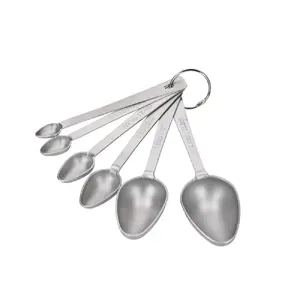 Measuring Spoon Set 6pc, Masterclass – Stainless Steel, 1/8 tsp–1½ tbsp, long handles, stackable
