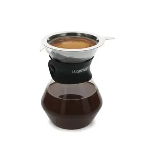 Coffee Carafe with Glass Filter La Cafetiere KOMPL. 400 ml, borosilicate glass, silicone sleeve